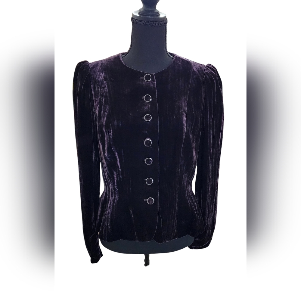 Women's W By Worth dark purple velvet jacket